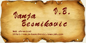 Vanja Besniković vizit kartica